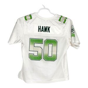 Reebok Green Bay Packers Jersey Youth Large AJ Hawk White Away #50 NFL Players‎